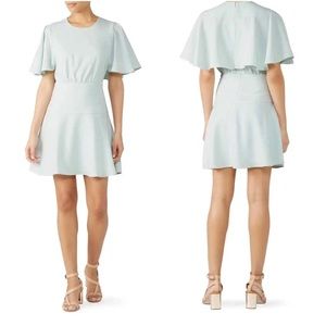 Club Monaco Ceithan Flutter-Sleeve Capelet Mini Crepe Dress Size 4